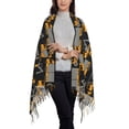 thumbnail image 2 of Rateoe Yellow Excavator Women's Traditional Scarf Wrap Tassel Shawl Fringes Neck Head Shawl Retro Scarf, 2 of 8
