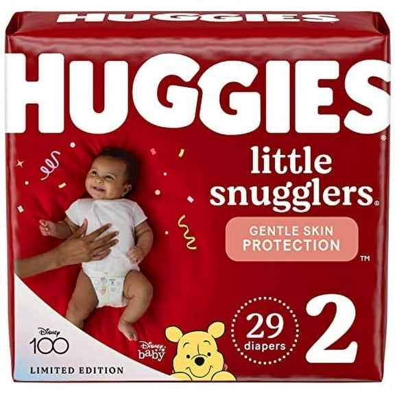Huggies Size 2 Diapers, Little Snugglers Baby Diapers, Size 2 (12-18 lbs), 29 Count