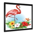 thumbnail image 2 of Designart 'Arrangement with Flamingo and Tropical Flowers' Traditional Framed Art Print, 2 of 4