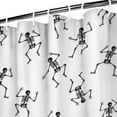 thumbnail image 3 of White Dancing Skeleton Pattern Shower Curtain 36"x72" ,Bathroom Decorative Shower Curtains Set with 12 Hooks,Modern Waterproof Washable Shower Curtain, 3 of 6