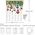 thumbnail image 6 of Christmas Shower Curtain for Bathroom Xmas Shower Curtains Red Green Christmas Fabric Xmas Bathroom Set with Hooks Colorful Baubles Bathroom Decor Holiday, 72" W x 72" H, 6 of 6