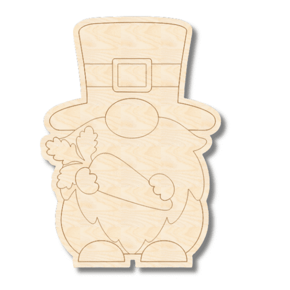 Unfinished Wood Etched Carrot Gnome Shape 24" / 1/4"