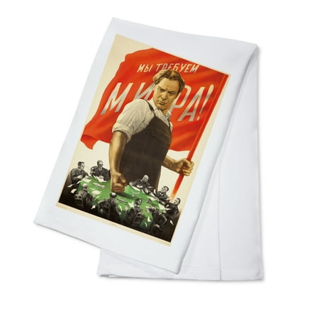 1950 Kitchen We Will Take Over The World! Vintage Poster (artist: Koretskii, Victor) c. 1950 (100% Cotton Kitchen Towel) ()