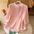 thumbnail image 2 of Makaor Cute Blouses for Women Collared Shirts Tops Button Solid Short Sleeve Pullover Tees Embroidery Casual Outfits Clothes, 2 of 7
