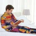 thumbnail image 6 of Sikiie Colorful Gecko Jungle Art Mens Pajama Set, Soft Warm Long Sleeve Sleepwear, Cozy Button-Down Pjs for Men-Large, 6 of 7