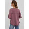 thumbnail image 1 of ABPHQTO Camiseta de punto de manga corta con cuello en V para mujer, 1 of 5