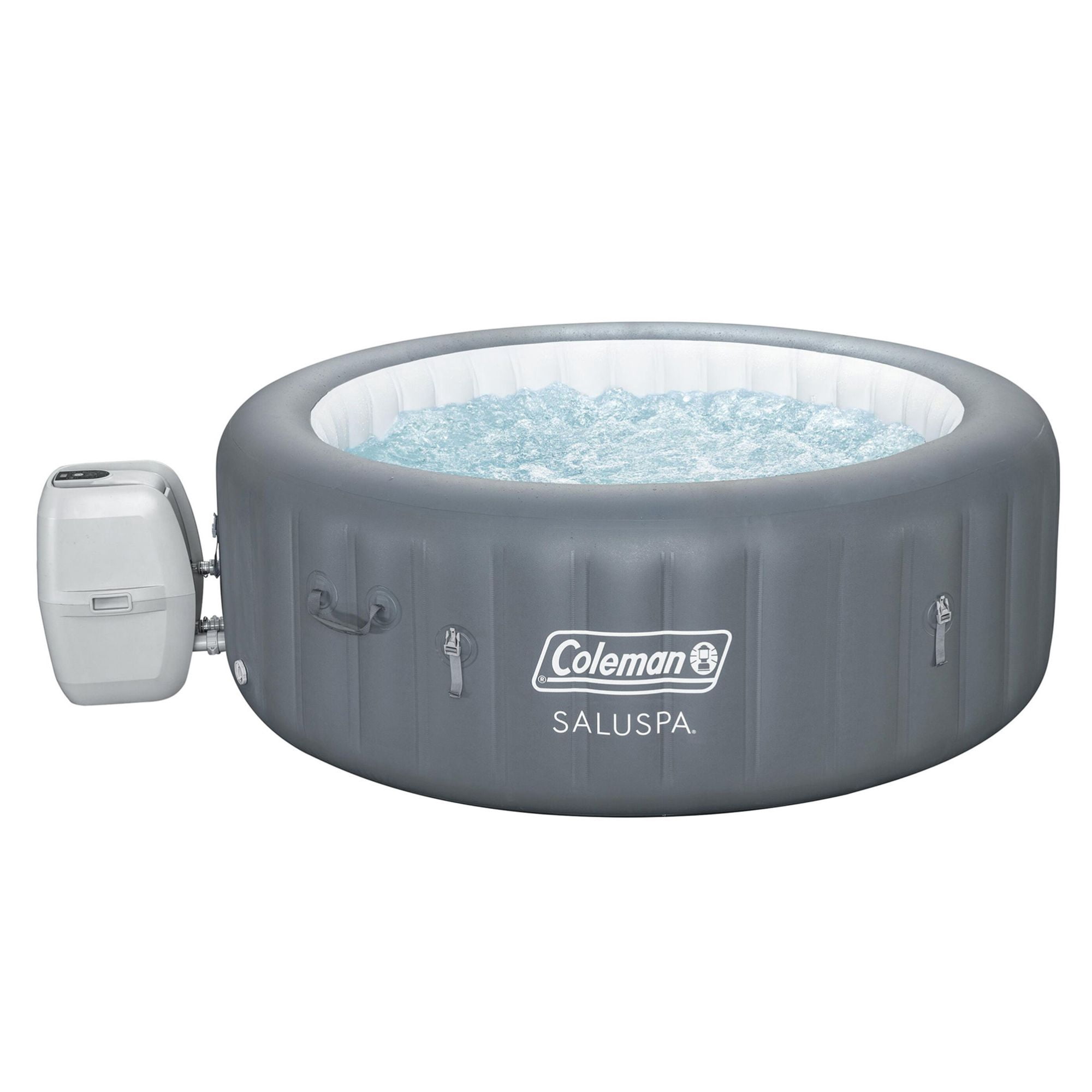 Coleman SaluSpa 4-6 Person AirJet Inflatable Hot Tub with EnergySense Cover, Grey, 77"x28"