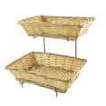 7.8 X 19 X 13" TwoTier Display Rack for Counters with 2 Wicker Baskets