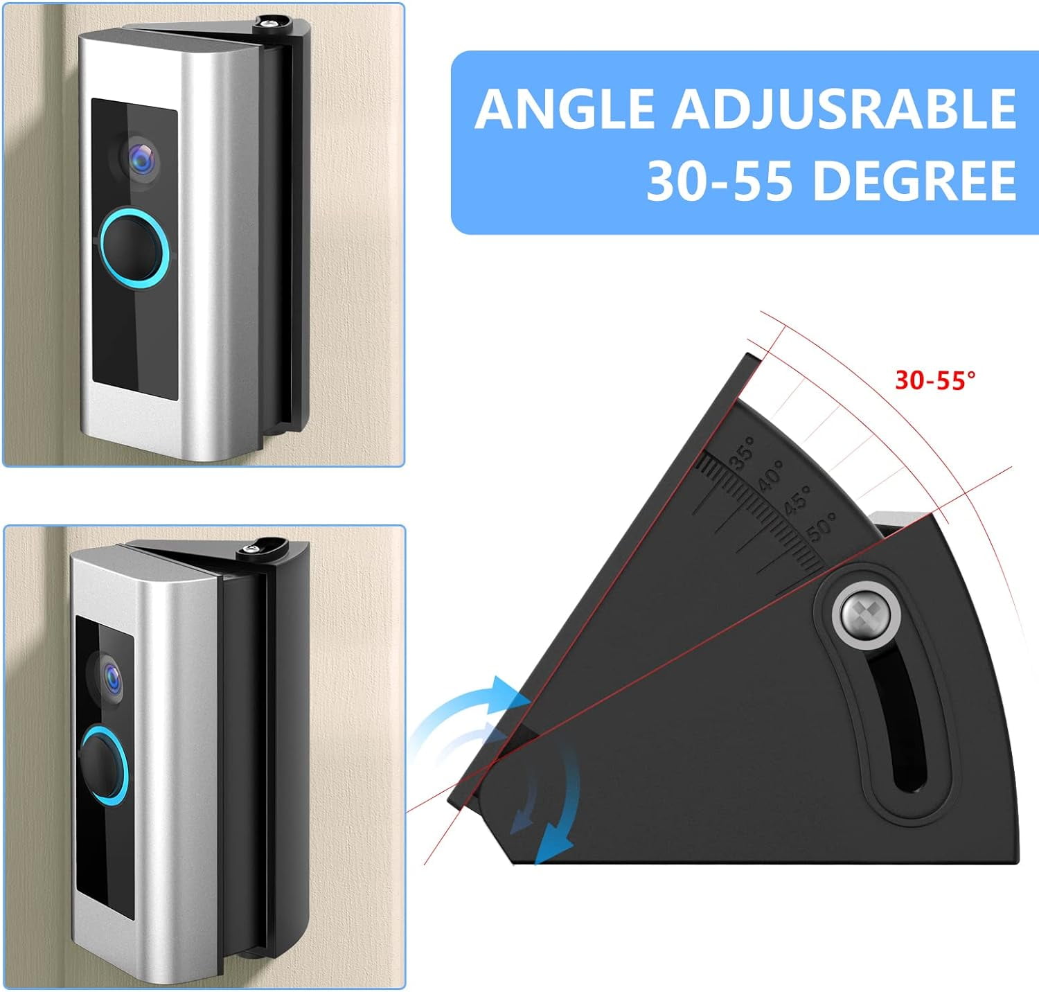 Sonnette Camera Adjustable (30 To 55 Degree) Angle Ount For Ring