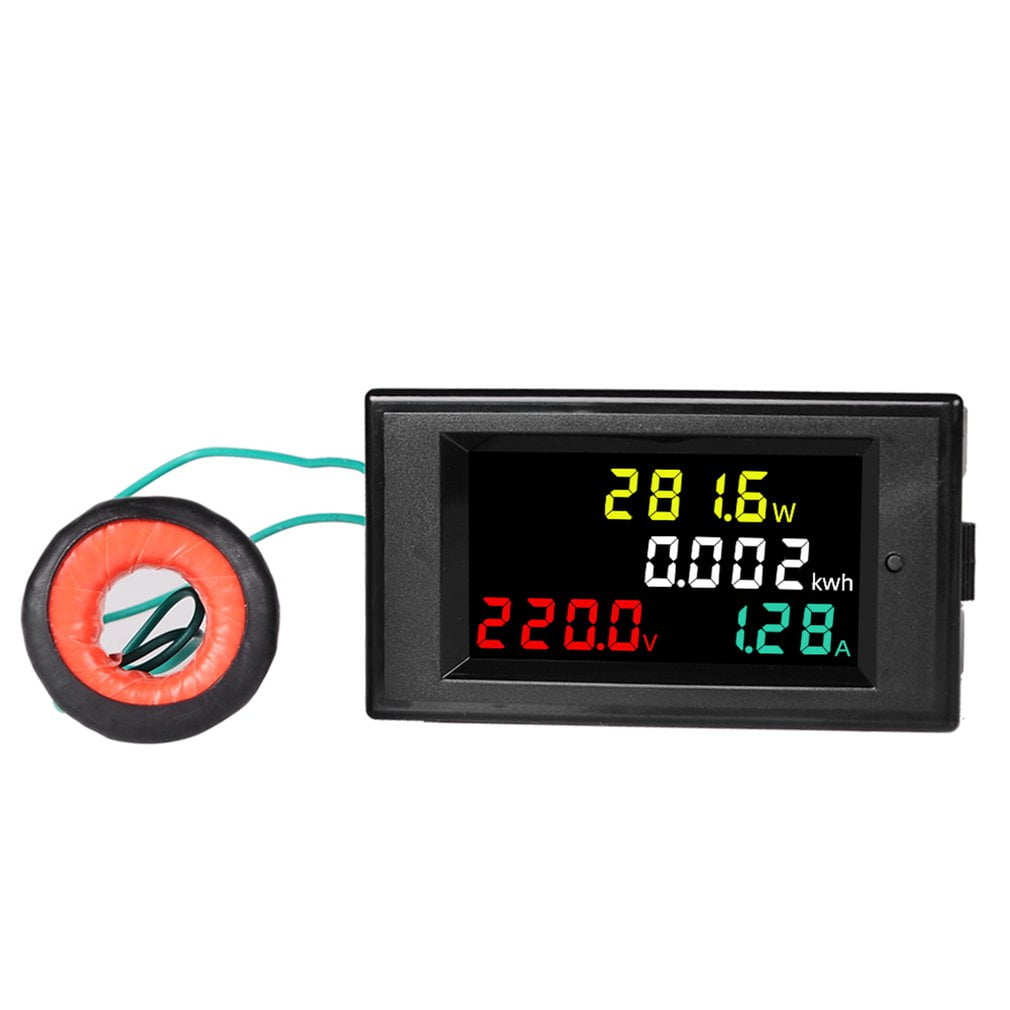 100A AC Digital LCD Panel Meter Current Meter Monitor Energy Ammeter Voltmeter