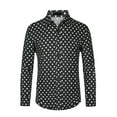 thumbnail image 5 of INSPIRE CHIC Polka Dots Pattern Shirt for Men's Long Sleeves Color Block Business Shirts 2XL Black, 5 of 6