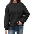thumbnail image 1 of Timegard Womens Long Sleeve Tops Crewneck Drop Shoulder Solid Color Pullover Fall Casual Loose Blouse, 1 of 6