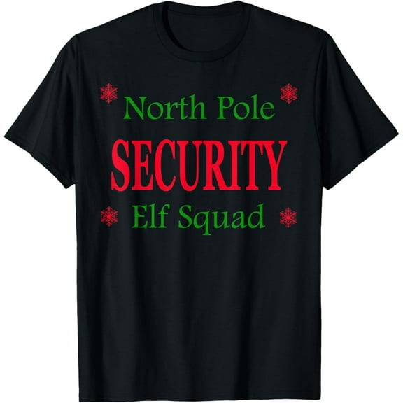 North Pole security elf detail Christmas T-Shirt tee