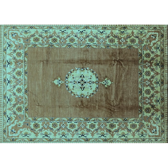 Ahgly Company Indoor Rectangle Oriental Light Blue Industrial Area Rugs, 2' x 3'