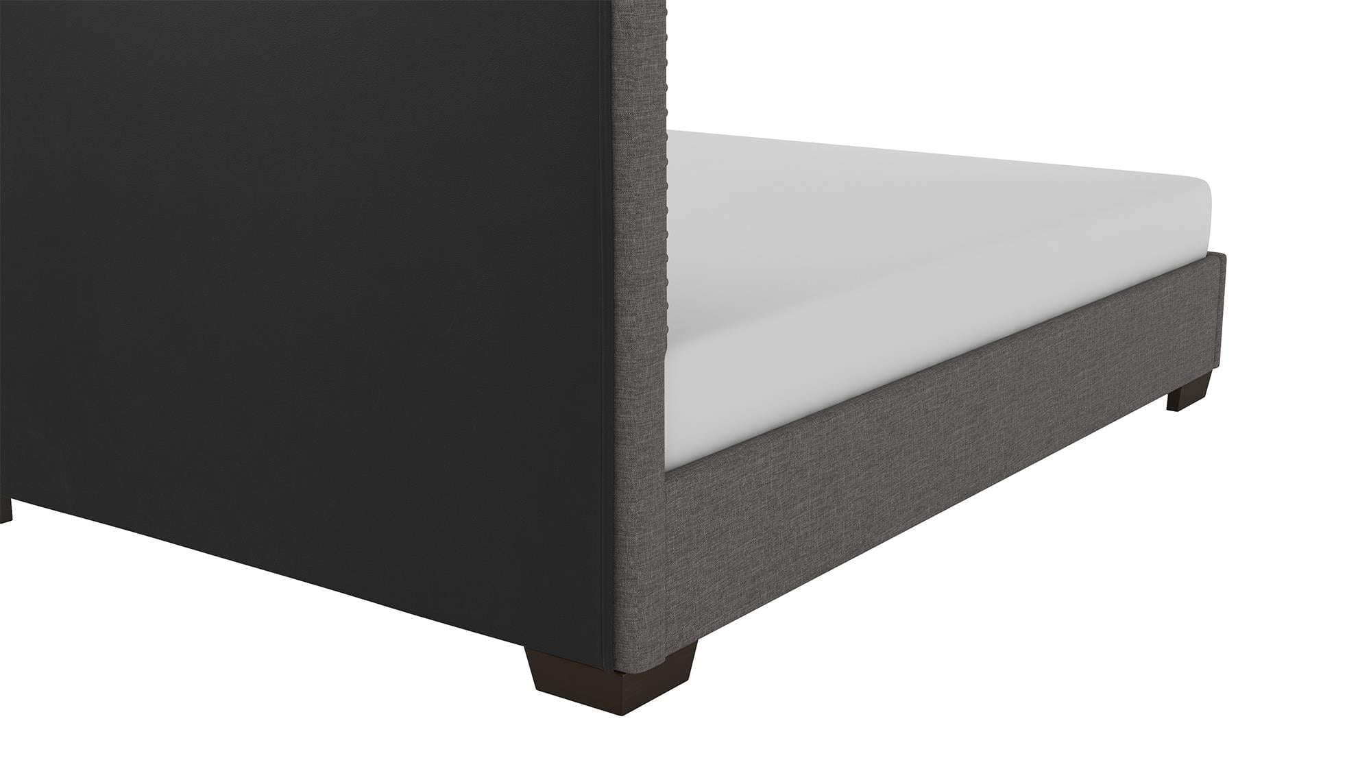 Dhp Gavin Upholstered Bed Gray Linen Queen Walmart Com Walmart Com