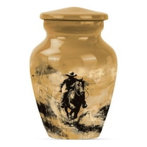 SUBSH Cowboy Urn - Small Urn for Ashes - Funeral Urn - Adult Urns for Human Ashes Women - Cremation Urns for Men - Human Urns for Ashes (3 inch Pack of 1)