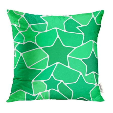 - USART Colorful Beautiful Abstract Stained Glass Mosaic Teal Stars Green Block Chaos Color Pillow Case Pillow Cover 18x18 inch Throw Pillow Covers