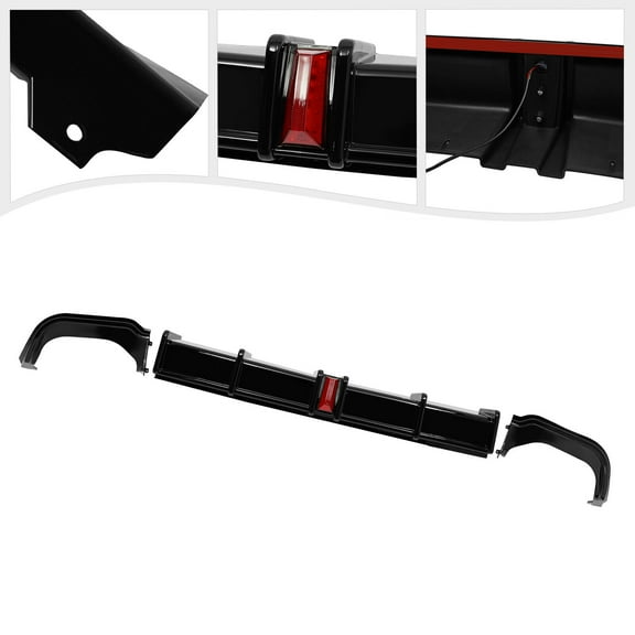 Miumaeov For 2018-2022 Honda Accord Sedan 4-Door Rear Bumper Diffuser Lip Spoiler with Light