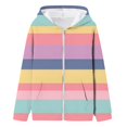 thumbnail image 3 of Girls Hoodies Colorblock Zip up Hoodie Cute Hoodie for Teen Girls Fall Clothes Cute Shirts for Girls 3-4 Years, 3 of 3
