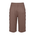 thumbnail image 6 of Cotton Linen Pants for Women Summer Casual High Waisted Drawstring Beach Bermuda Shorts by Yigetop Coffee S, 6 of 7
