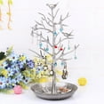 thumbnail image 3 of Tree Jewelry Stand Rack Metal for Earrings Rings Necklaces Bracelets Holder Tower Organizer Display Hanger Stand Rack with Plate for accessories, Silver, 3 of 6