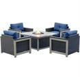 thumbnail image 2 of Hanover Outdoor Montana 5-Piece Woven Fire Pit Chat Set with Slate Top, 2 of 5