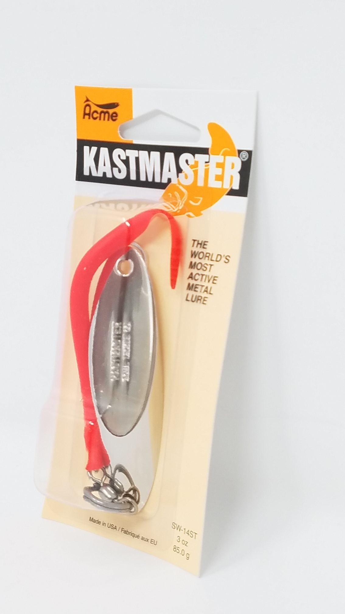 Acme Tackle Kastmaster Fishing Lure Spoon with Tube 3 oz. Chrome Red