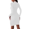 thumbnail image 3 of MAWCLOS Robe chandail-Over Côtelée Décontractée pour Femmes, Mini Robe d'Hiver en Tricot Blanc m, 3 of 3