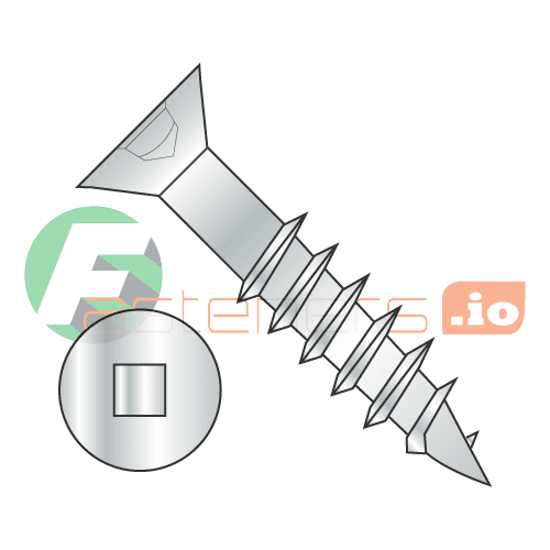 #8 x 2 1/2" Deep Thread Wood Screws / Square / Flat Head / Steel / Zinc / No Nibs / 2/3 Thread (Quantity: 2,200 pcs)