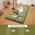 thumbnail image 4 of Twin/Full Size Floral Pattern Japanese Futon Mattress for Adults, Comfty Futon Mattress for Guest Room Kids Room, Sleeping Mattress for Floor Roll Up Camping Mattress, Green, 4 of 9