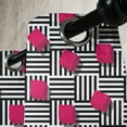 thumbnail image 4 of Ambesonne Teen Room Grommet Curtain, Geometric, 50" x 63", Magenta Black and White, 4 of 6
