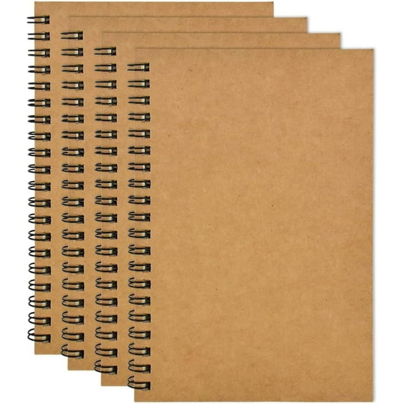 EcoNesxp A5 Blank Pages Sketchbook 4-Pack Sketchbook 100 Blank Pages