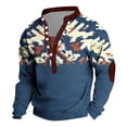thumbnail image 5 of Maqroz Men's Camo Print Henley Sweatshirt Long Sleeve Button Up Casual Pullover Top Outdoor Hunting Military Streetwear Tops, 5 of 5
