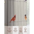 thumbnail image 6 of Christmas Cardinal Sheer Curtains 96 Inch Length 2 Panels Set, Vintage Winter Birds Brown Plaid Voile Window Treatment Semi Sheer Long Curtains Drapes for Bedroom/Living Room/Kitchen 52"x96"x2, 6 of 7