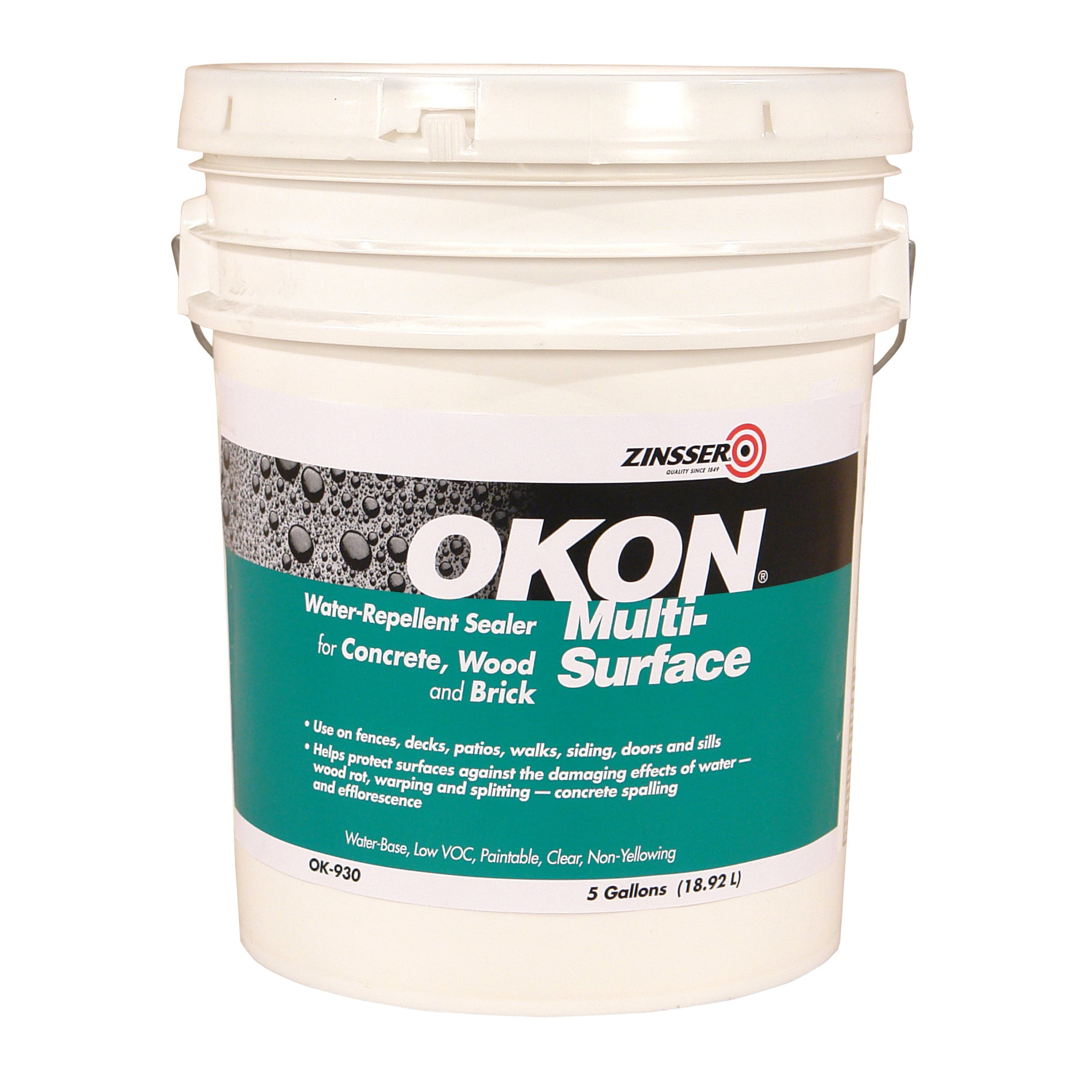 Clear, Zinsser Okon Multi-Surface Water Repellent Sealer - OK930, 5 Gallon- 1 Pack