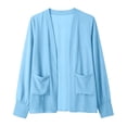 thumbnail image 7 of Tqcoqu Women's Long Sleeve Open Front Cardigans,Casual Lightweight Loose Kimono Chiffon Cover Ups with Pockets,A-Light Blue Women's S-XXXL, 7 of 7