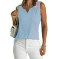 thumbnail image 4 of Tank Tops for Women 2024 Summer Sleeveless Sexy V Neck Casual Tank Shirts Ribbed Slim Fitted Blouse Tops, 4 of 5