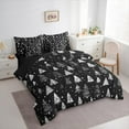 thumbnail image 3 of Manfei Rustic Plant 7 Pieces Bedding Comforter Set,Sketch Pine Tree Full Bedding Set,Black White Fitted Sheet Flat Sheet,Microfiber Bedroom Decor Reversible, 3 of 8
