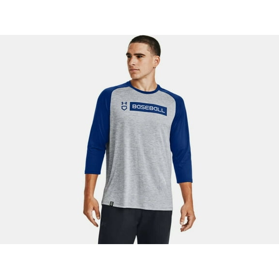 Under Armour Men's UA Utility 3/4 Sleeve Shirt 1358776-037 Steel Full Heather/Royal