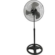 Vie Air 18 Inch Industrial Heavy Duty Pedestal Oscillating Metal Stand Fan, Black