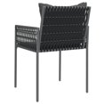 thumbnail image 4 of vidaXL Garden Chairs with Cushions 2 pcs Black 54x61x83 cm Poly Rattan, 4 of 5