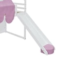 thumbnail image 5 of Kumix Loft Bed with Slide and Tent, Twin Size House Loft Bed with Car-Shaped Storage and 2 Tier Shelves, Wood Loft Bed with Safety Guardrail & Ladder for Teens Boys Girls, Noise-Free, Pink, 5 of 7