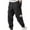 Black, variant on Plus Size Casual Pants for Mens Elastic Waist Fashion Drawstring Elastic Waist Multi-Pocket Casual Sweat Length Pants 50% off