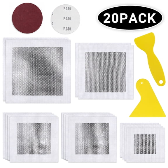 Drywall Repair Kit Aluminum Wall Repair Patch Kit, 2/4/6/8 inch Fiber Mesh Over Galvanized Plate, Dry Wall Hole Repair Patch Metal Patch with Extended Self-Adhesive Mesh