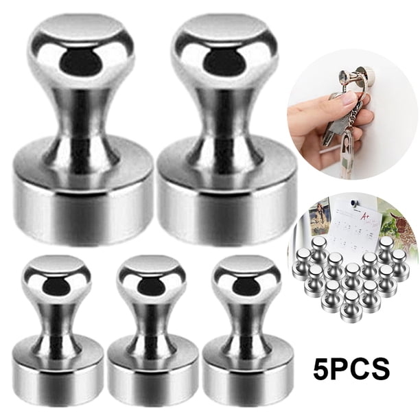 Juego 5 Chinchetas Magnéticas Níquel Ganchos Magnéticos Duraderos Portátiles Colgador para Oficina (12 Unid/set)