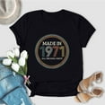 thumbnail image 2 of Gibobby Casual Playera de Manga Corta para Mujer Blusa cuello mujer manga estampado redondo superior moda corta blusa suelta mujer(Negro,CH), 2 of 3