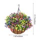 thumbnail image 3 of Cesta colgante de flores artificiales – Eucalipto simulado, camelia, palmera para decoración de interiores y exteriores, cesta de plantas artificiales sin mantenimiento para el hogar, jardín, 3 of 6