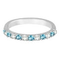 thumbnail image 4 of Diamond and Blue Topaz Ring Anniversary Band 14k White Gold (0.32ct), 4 of 4
