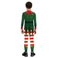 thumbnail image 4 of Zhuashum Outfits Boys 2Xl Xmas Santa New Color Maytch Cartoon Printed Christmas Long Sleeve Tops Stripes Prints Tights And Bodysuits Cute Wear Dark Green, 4 of 6