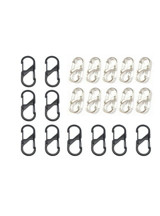 20 Pcs Dual Spring S Carabiner Zipper-Zipper Clips Anti Theft-Zipper Pull  Locks for Backpacks-Clip Theft Deterrent for Luggage Suitcase Camping-10PCS  40MM Black and 10PCS 31MM Silver 